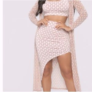 3 Piece Skirt Set with Duster